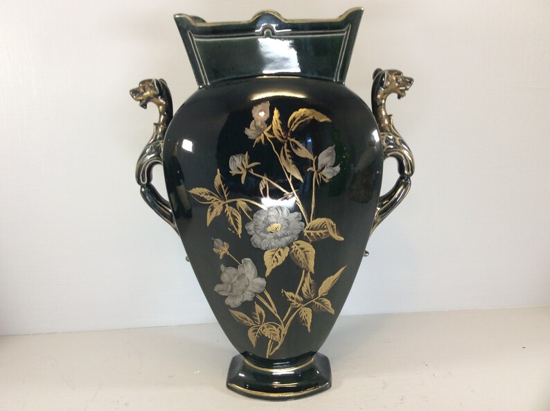 Dragon Handled Chinoiserie Vase Antique Oriental Vase French Etsy