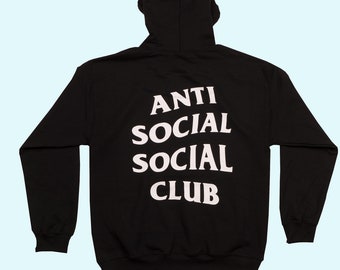 Anti social Social Club Unisex black Hoodie ASSC Black Hoodie Antisocial Social Club Sweatshirt Anti social Social Club Unisex Pullover