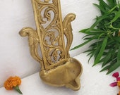Trinetra wall hanging oil wick or candle holder 13X9X28 cm ( weight 710 grams or 1.56 pound)