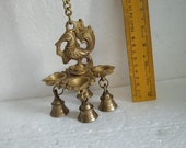 Trinetra Big Bird Oil Diya Lamp Wall Hanging Brass Candle Holder temple puja Decor - 11x11x51