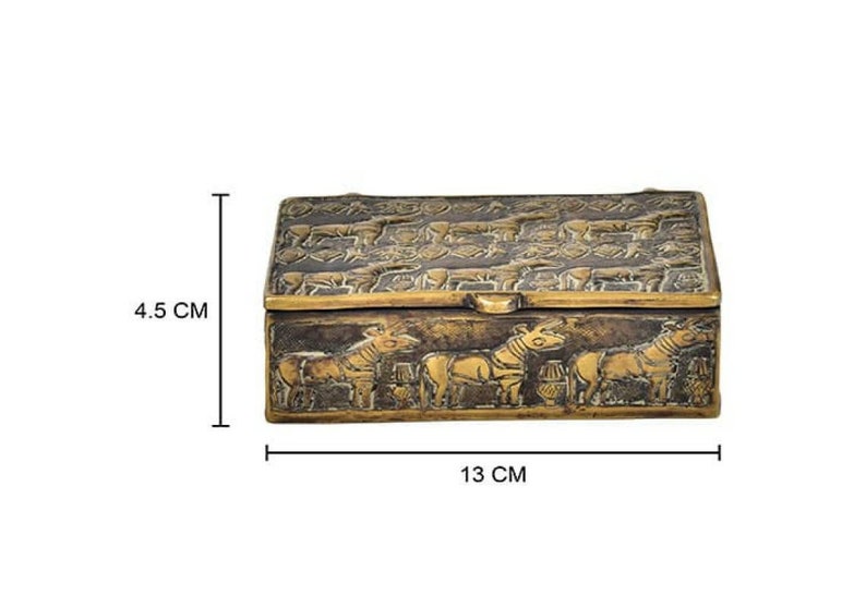 Trinetra superfine brass animal jewelry box.