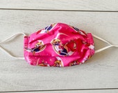 Serena Adjustable Pleated or Fitted 3-Layer Face Mask with Filter Pocket (PM 2.5 Filters Available) Australian Made