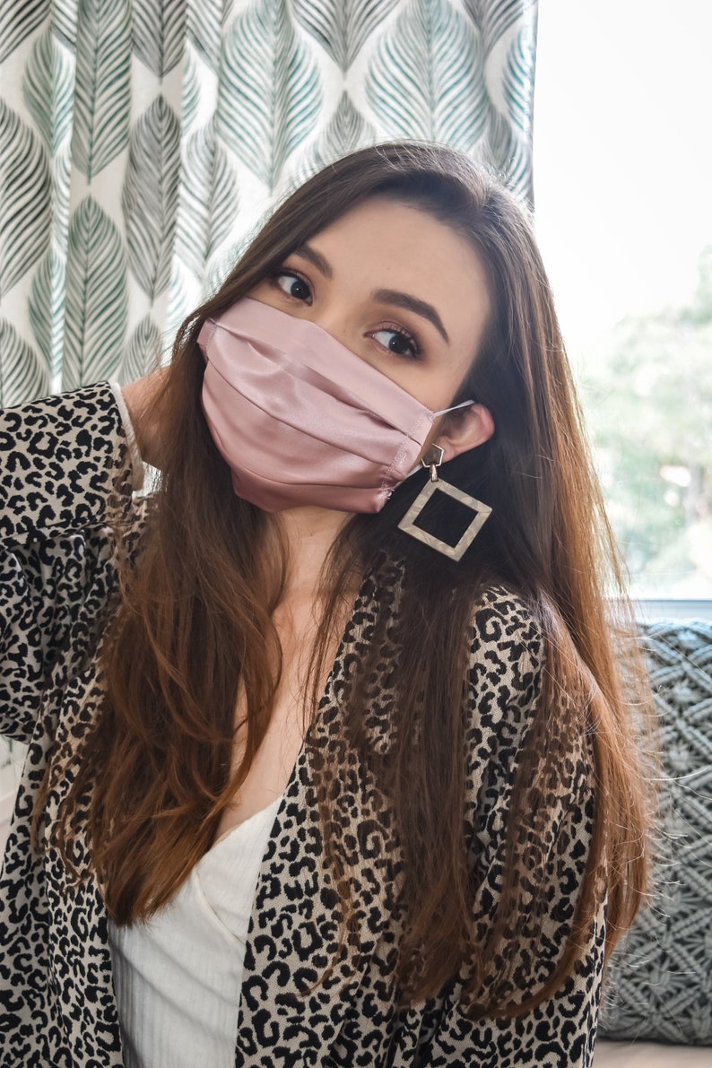 Blush Luxe Fashion Adjustable Face Mask with Filter Pocket Etsy