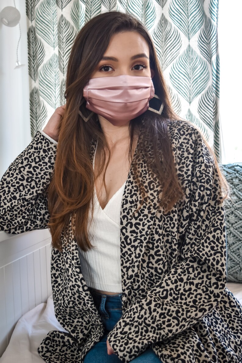 Blush Luxe Fashion Adjustable Face Mask With Filter Pocket Etsy UK