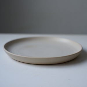 Beige Stoneware Handmade Ceramic Plate / Dinnerware / Minimal Pottery / Chef's Plate / Gift for Her Him