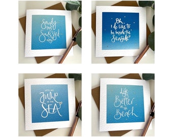 Beach themed greetings cards