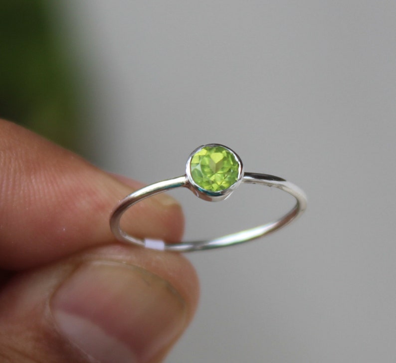 Handmade Silver Ring 925 Solid Sterling Silver Natural Peridot Gemstone All Size 3-15