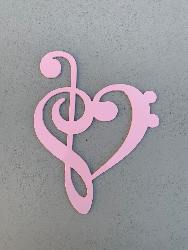 Music Symbol Heart Bass Clef Treble Clef Music Decor Front - Etsy