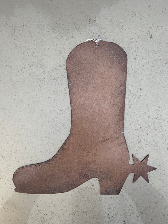 Welcome Cowboy Boot Plasma Cut Metal Wall Art Gift Idea