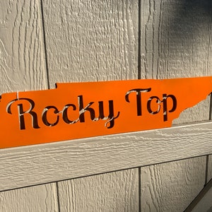 Metal Tennessee State outline; Rocky, outdoor sign metal, graduate gift, graduation gift, alma mater; Christmas gift; front porch decor