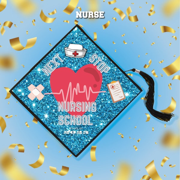 Grad Cap Topper "Nurse personalized"  theme