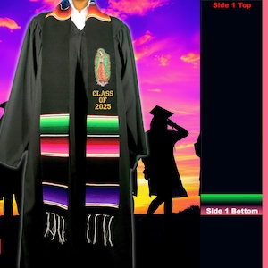 Faja mexicana de graduación robada clase 2025 letras doradas Virgen de Guapalupe Faja mexicana americana regalo de graduación PERSONALIZADA