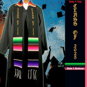 Classe del 2025 Sarape fascia di laurea scuola stola sciarpe mantelle (scrittura inglese antico)