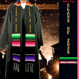 Classe del 2025 Sarape fascia di laurea scuola stola sciarpe avvolge (personalizzato)