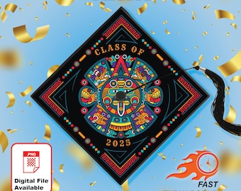 Grad Cap Topper &quot;Mayan&quot;  theme