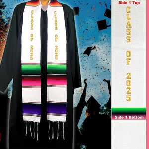 Classe del 2025 Sarape fascia di laurea scuola stola sciarpe avvolge (personalizzato)