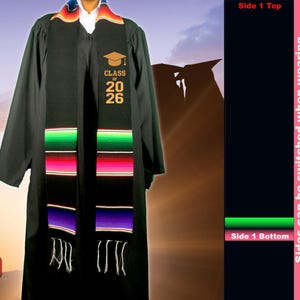 Personalized Mexican Graduation Stole with Grad Cap - Class of 2026