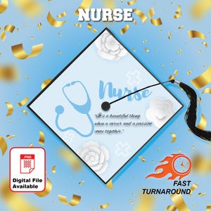 Grad Cap Topper &quot;Nurse personalized&quot;  theme