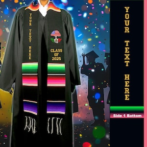 卒業式用メキシカンサッシュストール 2025年卒業クラス 金文字 メキシカンアメリカンツリーサッシュ 卒業祝い パーソナライズ