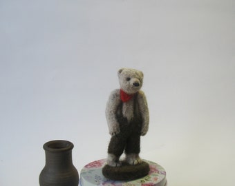 Needle felted Little wool teddy bear Match box bear