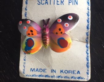 Vintage butterfly scatter pin on original card