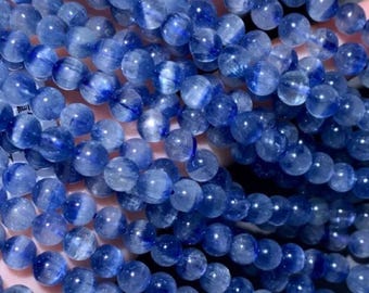 AAAAA Genuine Natural Blue Kyanite Gemstone Smooth Round Beads 6MM (90PCS)