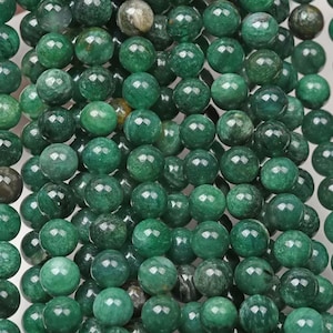 AAA Genuine Natural Green Mica Muscovite in Fuchsite Emerald Gemstone 6mm 8mm 10mm High Quality Smooth Round Beads 1 Full Strand 15"