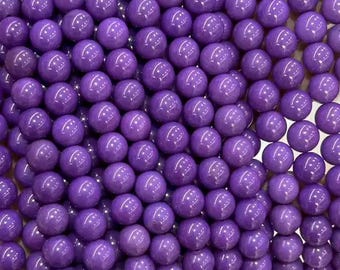 AAA Genuine Natural Purple Phosphosiderite Gemstone Smooth Round Beads Strand 15" Lepidolite