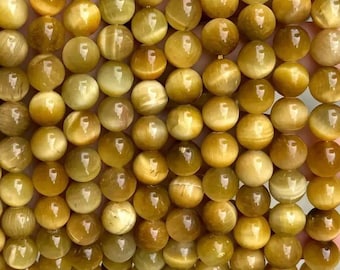 AAA Golden Tiger's Eye Smooth Round Beads, Gemstone Strand for Jewelry Making (4mm-16mm)