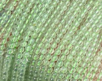 AAA echte natuurlijke prehniet edelsteen gladde ronde kralen 1 volledige streng 15"