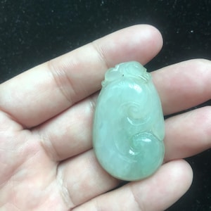 Natural Jadeite RuYi Pendant Necklace: Burmese A-Grade Jade, Wealth Charm