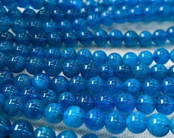 AAAAA Genuine Natural Blue Apatite Gemstone Round Beads 6MM (90PCS)