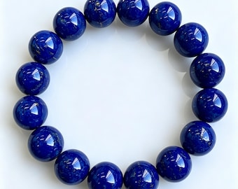 AAA Genuine Natural Lapis Lazuli Beaded Bracelet 12mm