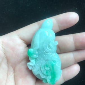 Genuine Jadeite Jade Pendant Necklace,Carved Natural Chinese Cabbage Jadeite Pendant for Wealth Protection | Lucky Charm Gift for Him Or Her