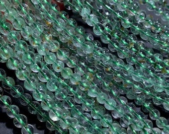 AA Genuine Natural Green Phantom Quartz Crystal Gemstone Round Beads 5MM (90PCS)