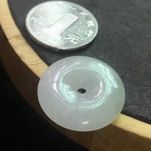 Genuine Jadeite Jade Pendant Necklace,Carved Natural Donut Jadeite Pendant for Wealth Protection | Lucky Charm Gift for Him or Her 翡翠冰种平安扣