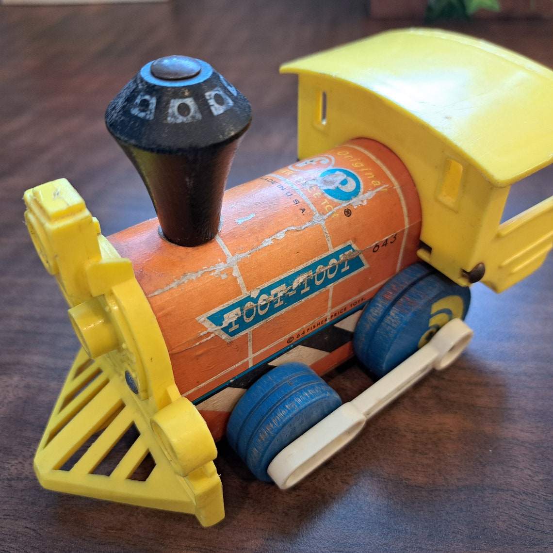 Vintage Fisher Price 1964 Toottoot Wood Toy Train 643 Etsy