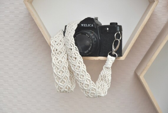 dato at opfinde Jeg spiser morgenmad Macrame off White Camera Strap Woven Natural Cotton Rope | Etsy