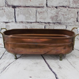 vintage copper flower jardiniere