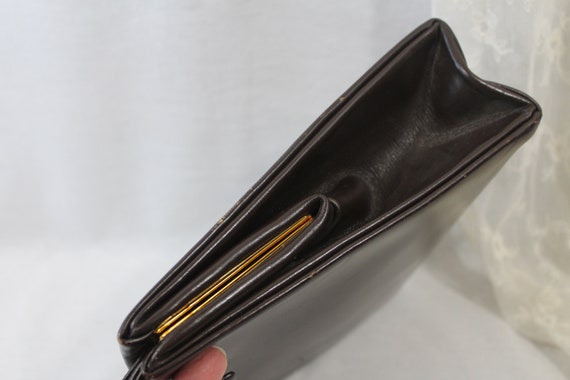 vintage 50-60s bag,smooth bronze leather,handbag … - image 6