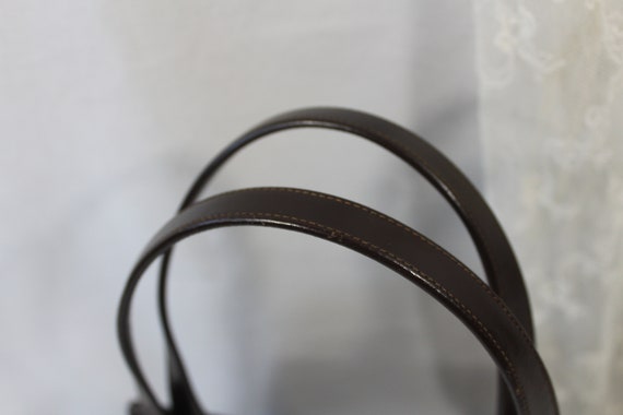 vintage 50-60s bag,smooth bronze leather,handbag … - image 7
