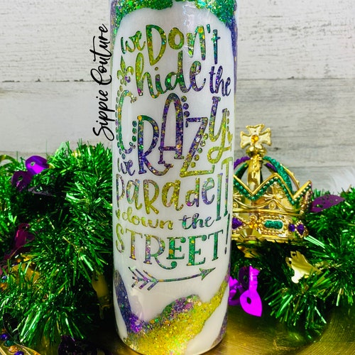 mardi gras insulated tumbler