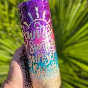 Sunrise Sunburn Sunset Beach Tumbler