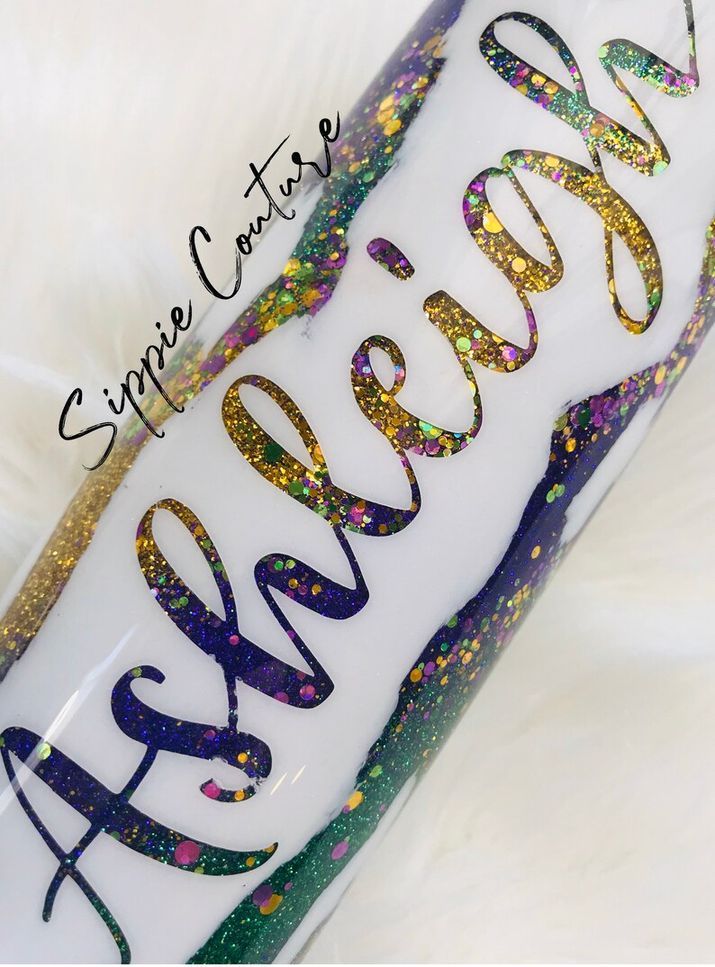 Name only Mardi Gras tumbler