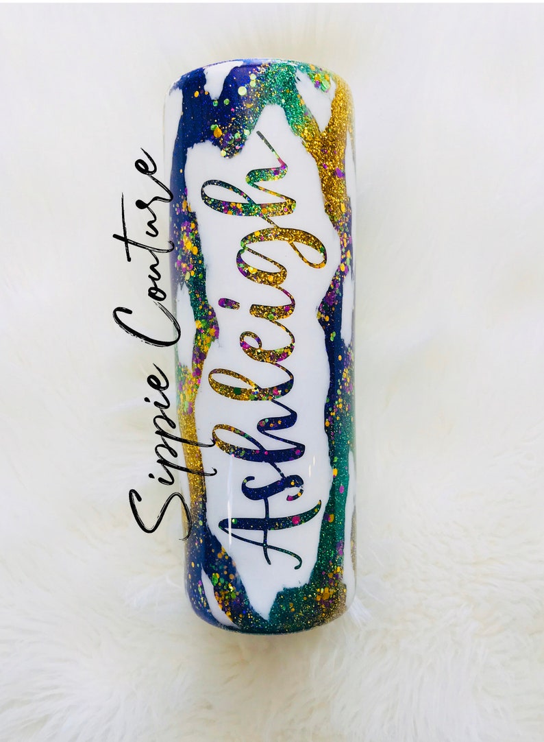 Name only Mardi Gras tumbler