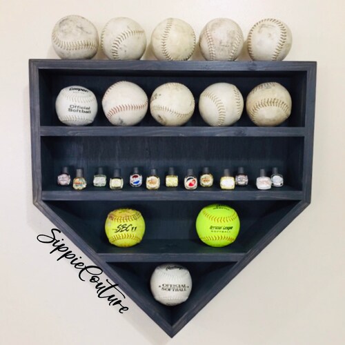 Softball Homeplate 55 Ring Display Case Holder Etsy
