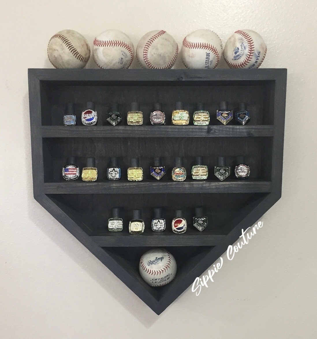 American Flag Baseball Ring Display - Etsy