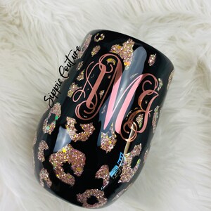 Peekaboo Leopard Glitter Custom Tumbler