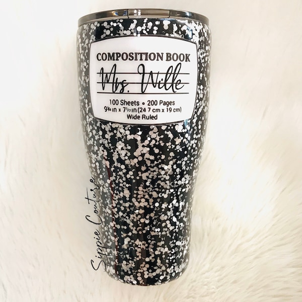 Composition Book Tumbler Etsy