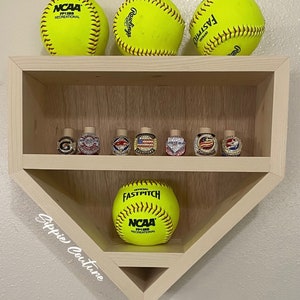 Mini Softball und Cup-Ring Vitrine